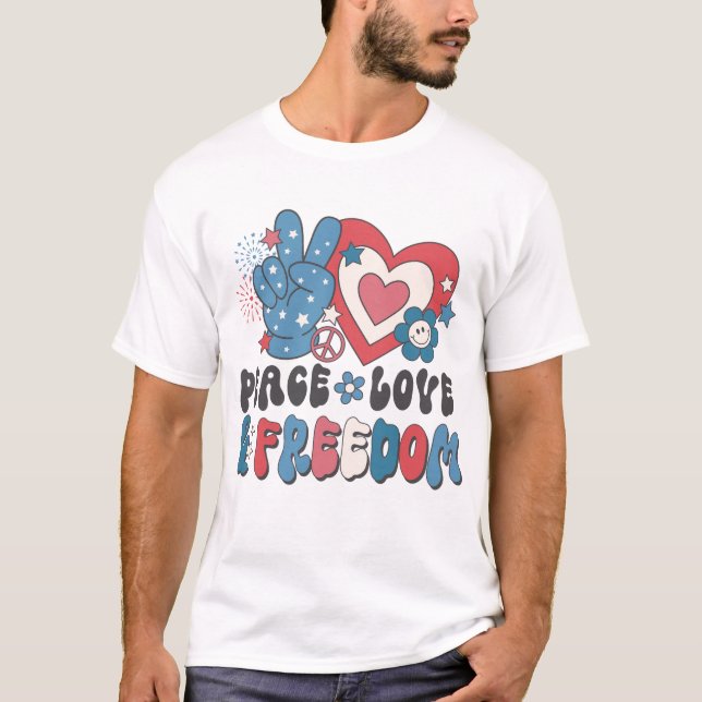 Camiseta Paz, amor e liberdade (Frente)