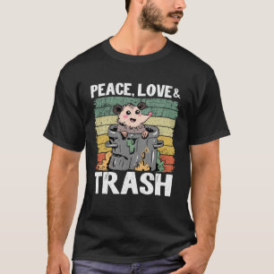 Camiseta Paz, Amor e Lixeira Engraçada Lata-Lata-Lata