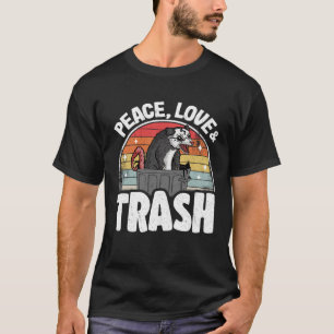 Camiseta Paz, Amor e Lixeira Engraçada Lata-Lata-Lata