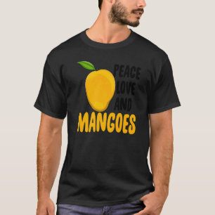Camiseta Paz Amor E Mangoas Engraçado Fruta Mango Amor Prem