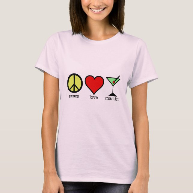 Camiseta Paz, Amor e Martini - Lá Longa Folga (Frente)