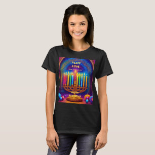 Camiseta Paz, Amor e Milagres - Hanukkah