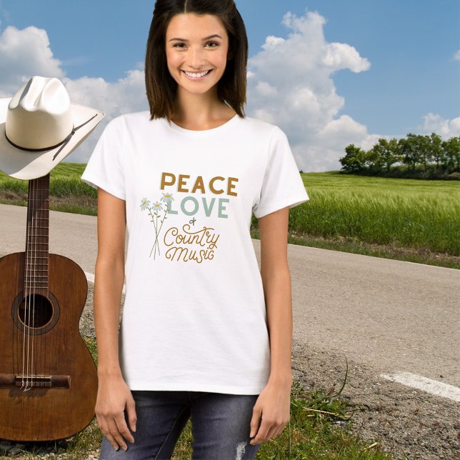 Camiseta Paz, amor e música country (Available in tank top style too! )