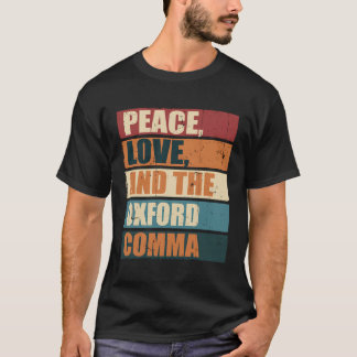 Camiseta Paz Amor E Oxford Comma English Grammar Hu