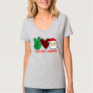Camiseta Paz, Amor e Papais noeis de Natal