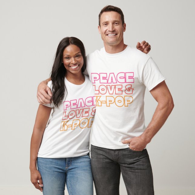 Camiseta Paz, Amor e Pop (Unissex)