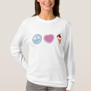 Camiseta Paz, amor e Sorvete