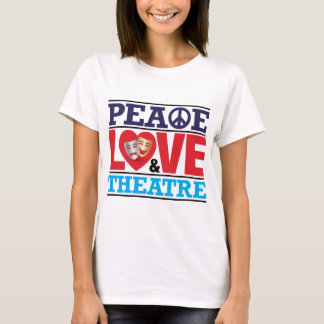 Camiseta Paz, amor e teatro