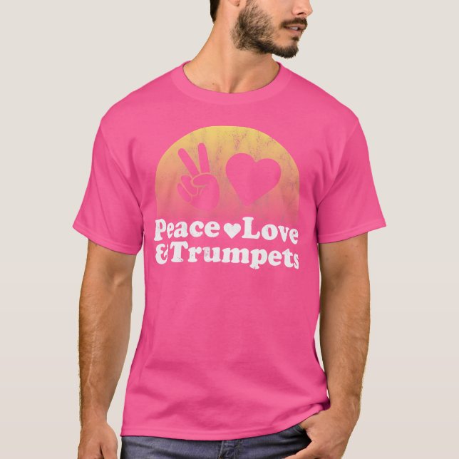 Camiseta Paz, Amor e Trompetes (Frente)