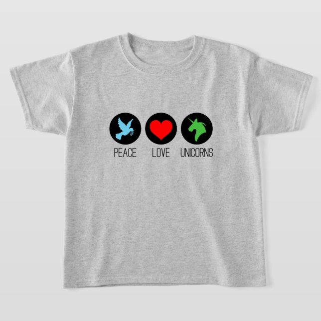 Camiseta Paz amor e unicórnios (Postura )