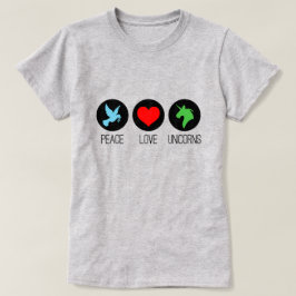 Camiseta Paz amor e unicórnios