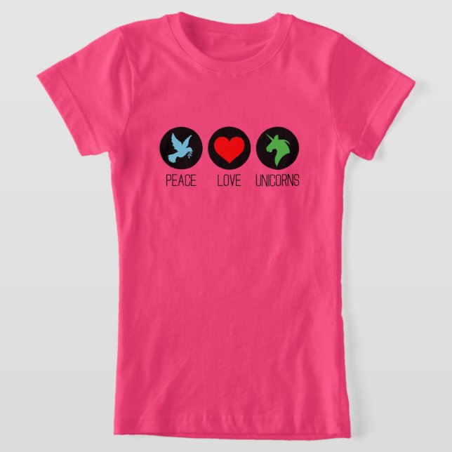 Camiseta Paz amor e unicórnios (Postura )