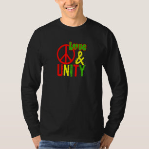 Camiseta Paz Amor e Unidade Jamaica Música Reggae Rasta Re