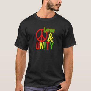 Camiseta Paz Amor e Unidade Jamaica Música Reggae Rasta Re