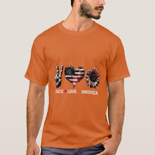 Camiseta Paz, Amor e Víblias Patrióticas - Design da Liberd