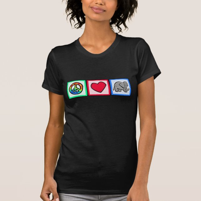 Camiseta Paz, amor, elefantes (Frente)