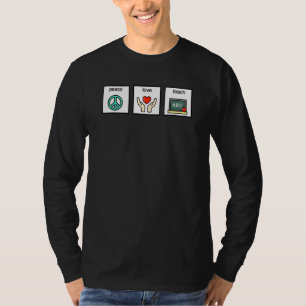 Camiseta Paz amor ensine linguagem de sinais patologia da f