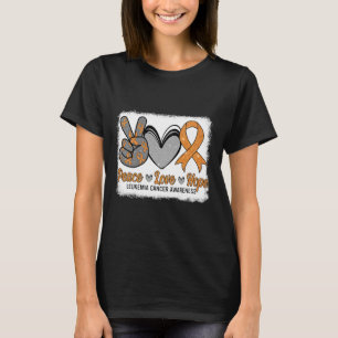Camiseta Paz Amor Esperança Consciencialização da Leucemia