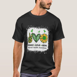 Camiseta Paz Amor Esperança Conscientização da Saúde Mental
