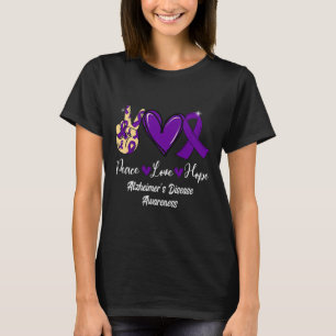 Camiseta Paz Amor Esperança Fita Roxa Doença de Heimerheime