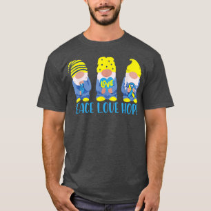 Camiseta Paz Amor Esperança Gnomos Cachorros Abaixo Síndrom