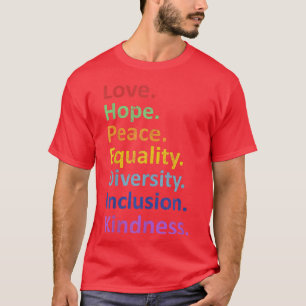 Camiseta Paz Amor Esperança Igualdade Diversidade Direitos