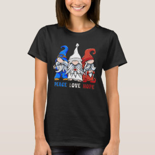 Camiseta Paz Amor Esperança Patriótica Gnomo Anões American