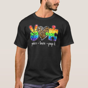 Camiseta Paz Amor Estouro de Bolhas Quebra-cabeça Apoio à C