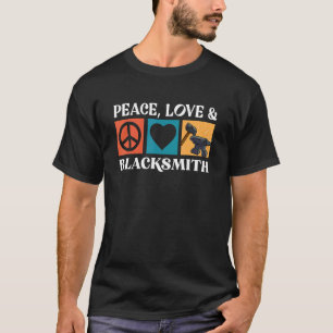 Camiseta Paz Amor Ferreiro Ourives Martelo Arte Bigorna