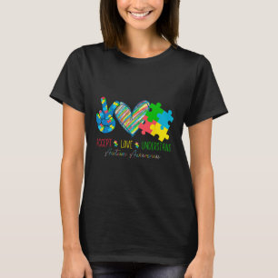 Camiseta Paz Amor Fita Autismo Atenção Aceitar Amor