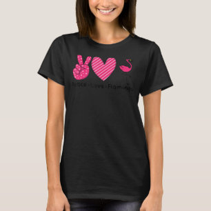 Camiseta Paz Amor Flamingo Cute e Legal Flamingo