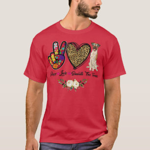 Camiseta Paz Amor Floral Suave Para Terrier Mãe Cachorro Mã