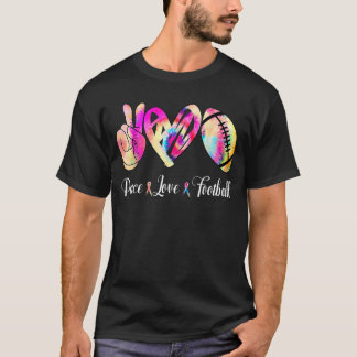 Camiseta Paz Amor Futebol Tie Dye Em Outubro Vestimos Pin