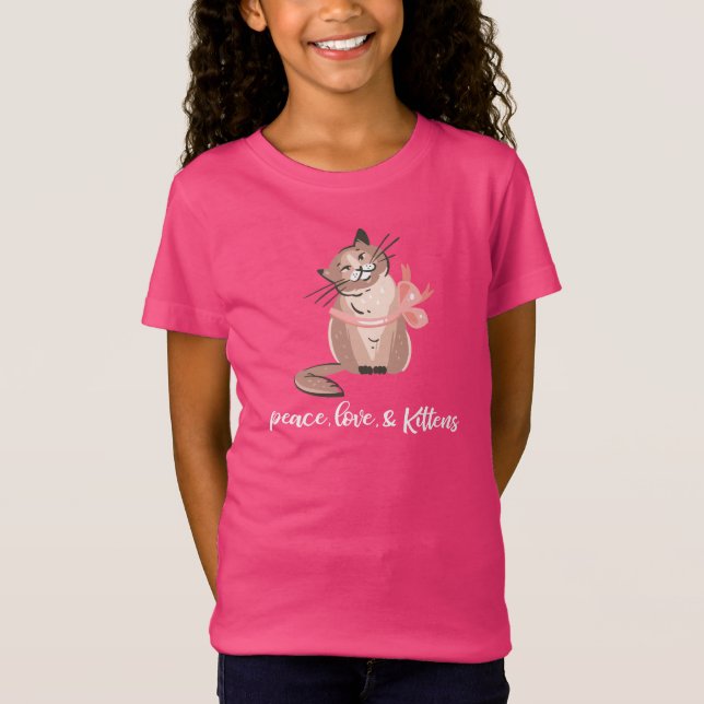 Camiseta Paz, Amor, Gatinhos, Gatinhos, Gatinhos (Frente)