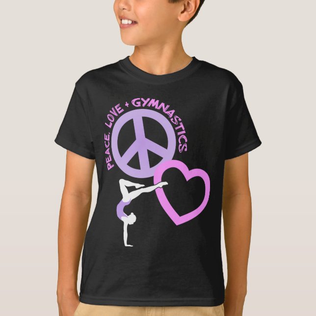 Camiseta Paz-Amor-Ginástico, cor-de-rosa/purple2 (Frente)