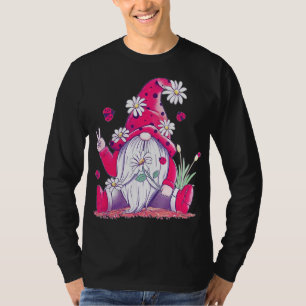 Camiseta Paz Amor Gnomo Lady Bugs Hippie Gnomos Daisies D