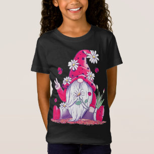 Camiseta Paz Amor Gnomo Lady Bugs Hippie Gnomos Daisies D