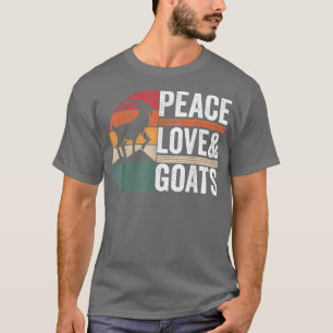 Camiseta Paz Amor Goats Goat Roupa Farmer Retro