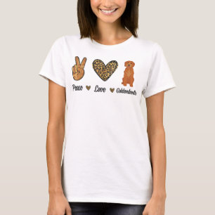 Camiseta Paz Amor Goldendoododle Leopard Lover Pet Dog