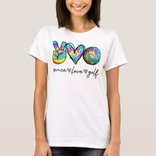 Camiseta Paz Amor Golf Tie Dye Cute Golf Amantes