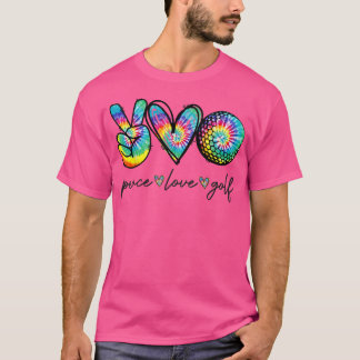Camiseta Paz Amor Golf Tie Dye Cute Golf Amantes