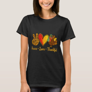 Camiseta Paz Amor Graças à Turquia Engraçado Queda de Ação