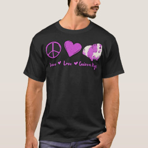 Camiseta Paz Amor Guiné Porco Guiné Bonita Porco Anima Engr