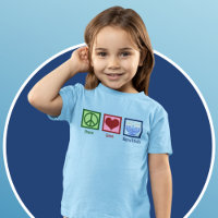 Paz Amor Hanukkah Cute Girl é Azul
