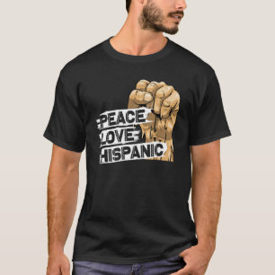 Camiseta Paz Amor Herança Hispânica Mês Herança das Mulhere
