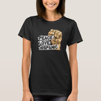 Camiseta Paz Amor Herança Hispânica Mês Herança das Mulhere