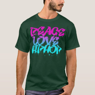 Camiseta Paz Amor Hip Hop Grafite Retro Música Rap vintage