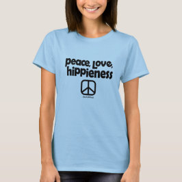 Camiseta Paz Amor Hippieess Tie Dye Blue Ladras