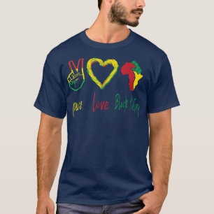 Camiseta Paz, Amor, História Negra Mês do Orgulho Negro Lib