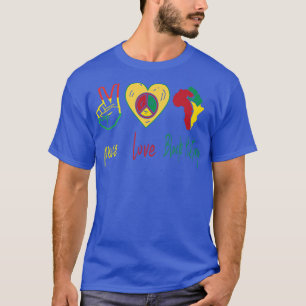 Camiseta Paz, Amor, História Negra Mês do Orgulho Negro Lib